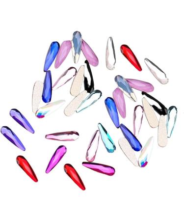 dijiusidy 50 Pieces Glass Crystal Set Eye-catching Personalized Nail Art Rhinestones DIY Handcraft Manicure Accessories for Card Making Water Drop - Buy Online on GoSupps.com