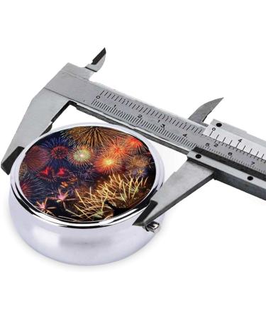 Fireworks Portable Round Pill Box - Lightweight Moisture-Proof Vitamin Organizer | International Shipping Available - Buy Online on GoSupps.com