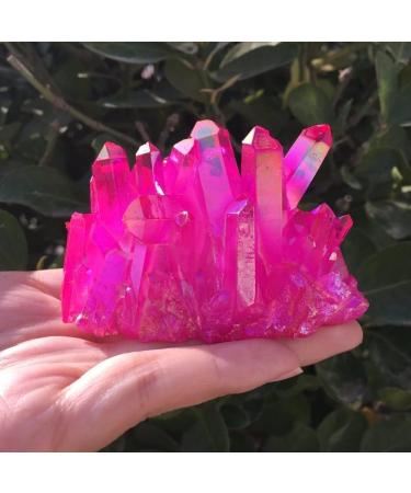 Home Decoration 146g -156 red Flame Aura Quartz Crystal Cluster Specimen Chakra Stones Crystal Cluster - Buy Online on GoSupps.com