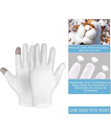 2 Pairs Moisturizing Gloves | 100% Cotton | Overnight Bedtime Spa Therapy for Dry, Sensitive Skin | Touch Screen Friendly | Premium Quality - Buy Online on GoSupps.com