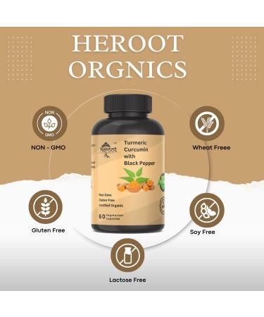 Turmeric Extract 1000mg with 95% Curcumin & Black Pepper Turmeric Complex Supplement | Non-GMO Gluten Free 60 Capsules 60 Count (Pack of 1) - Buy Online on GoSupps.com
