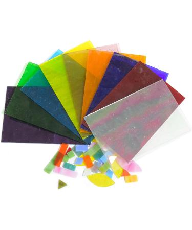 Wecrejoni 9 Sheets Stained Glass Kit for Crafts and Mosaic Making - 4 X 6 Cathedral Art Glass - Mixed Stained Glass Sheets (Style 2) - Buy Online on GoSupps.com