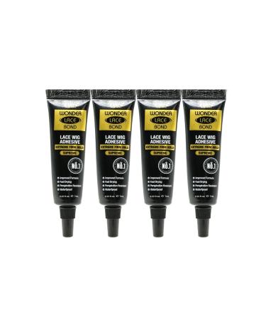EBIN NEW YORK Wonder Lace Bond Tube Active 4pack  Extreme Firm Hold, 0.23fl. Oz/ 7mL, Supreme, Fast Drying, Waterproof, Latex Free, Perspiration Resistant Extreme Firm Hold (Supreme)