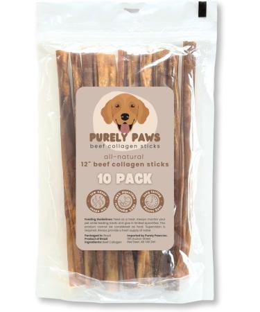 Purely Paws All-Natural Beef Collagen Sticks - Safe Digestible Dog Chews - Long-Lasting Low-Odour Rawhide Free (12 Inch 10 Count) 12 (10 Pack) - Buy Online on GoSupps.com