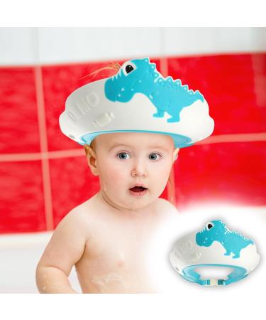 2 Pcs Adjustable Baby Shower Cap Set for Boys and Girls - Crown Pink Dinosaur Blue - Protects Eyes, Ears, and Face - Buy Online on GoSupps.com