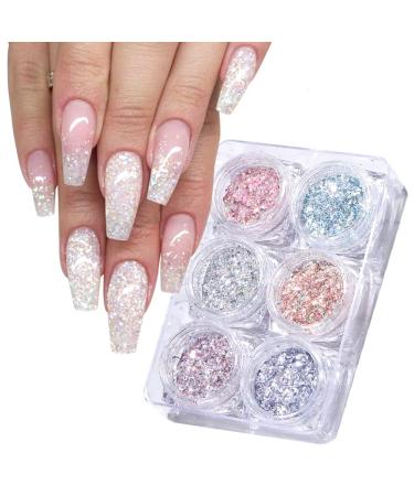 GZSYY Nail Glitter Nail Powder Nail Art Glitter Powder 6 Colors Nail Sequins Holographic Nail Pigments Glitter for Nails Color2 - Buy Online on GoSupps.com