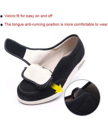 Adjustable Open Toe Diabetic Sandals for Tired Swollen Feet - Dark Grey, Size 8 - Buy Online on GoSupps.com