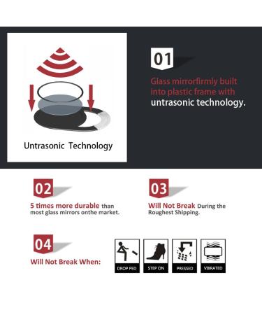 DEATTI Unbreakable Hand Mirror with Silicone Handle - Anti-Slip, Ideal for Salon, Barber Shops, Travel, Makeup, Shaving - 7.5 W x 11 L - 1 Count - Buy Online on GoSupps.com