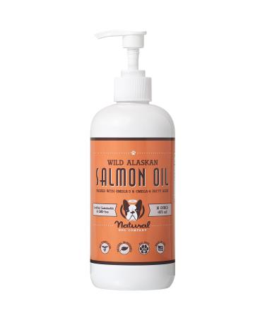 Natural Dog Company Wild Alaskan Salmon Oil for Dogs | Skin & Coat Supplement for Dogs | Supports Joint & Heart Health | Boosts Immune System | Liquid Fish Oil with Biotin, Omega 3, & Omega 6 16 Fluid Ounces