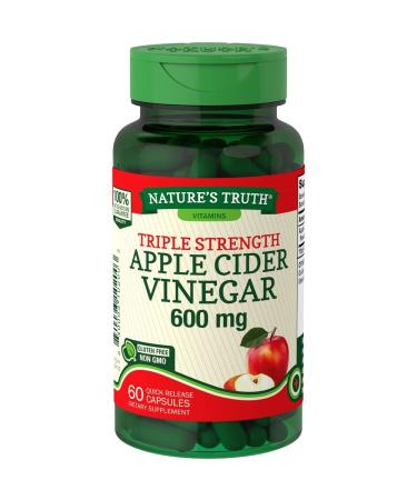 Nature's Truth Triple Strength Apple Cider Vinegar Quick Release Capsules 1200 mg 60 capsules