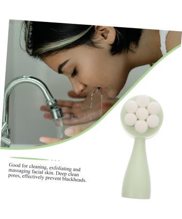 FRCOLOR Face Brush Pore Deep Cleansing Brush Manual Facial Brush Facial Brush Tool Facial Cleansing Tool Face Washing Cleaner Face Scrubber Face Exfoliator Washbasin Silica Gel Pores Green 12.5X5X5CM - Buy Online on GoSupps.com