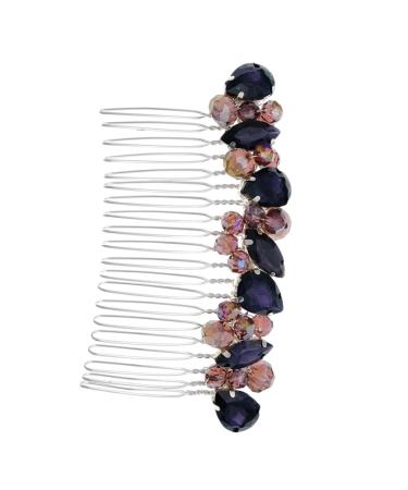 Angoily prom European and American Wedding dress bride wedding accessories rhinestones Hair piece vintage the photo comb dress headgear colored Glass Hair up