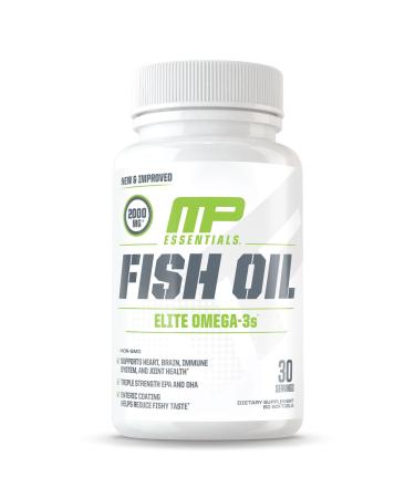 MusclePharm Essentials Fish Oil Elite Omega 3 Supplement Supports Joints Muscular Performance & Recovery Brain Heart & Immune Health 2000mg Omega 3 Fish Oil Per Serving 60 Softgels 30 Servings 60 Count (Pack of 1)