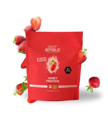 Harvest Republic HARVEST REPUBLIC Organic Whey Protein Powder Strawberry with 100% Real Fruit Powder | 750g Powder