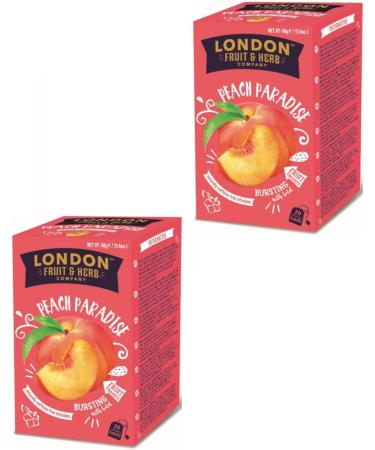  LONDON FRUIT & HERB COMPANY London Fruit | Peach and Lemongrass Herbal Tea | Fruit Infusion Single-Bag Tea Bags Naturally Caffeine Free - 2 x 20 Filters (80g) - Buy Online on GoSupps.com