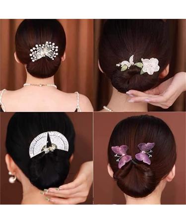Ins Style Crystal Hair Bun Maker for Elegant French Twist Hairstyle - Double Butterflies Hair Accessories - Buy Online on GoSupps.com