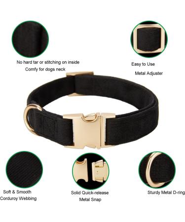 YUDOTE Ultra-Soft Natural Cotton Dog Collar for Medium Dogs with Sensitive Skin - Black M (1 Pack) - Ideal for Sensitive Pups - Buy Online on GoSupps.com