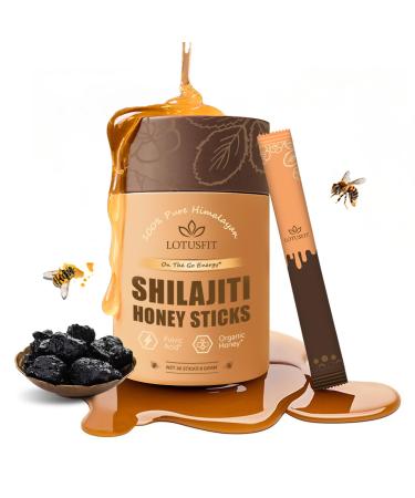 AUIXOPI Pure Shilajit |Shilajit Honey Sticks |85+ Trace Minerals Boost Energy |Enhance Immunity |shilajit for Men |30 Sticks.
