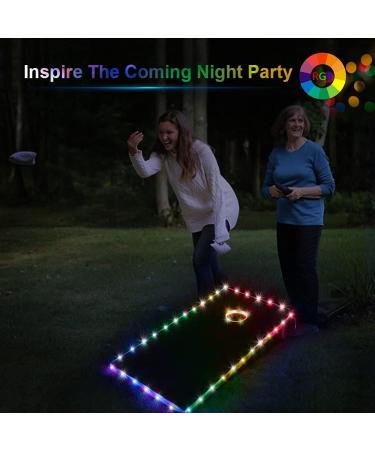 BLINNGO LED Cornhole Ring and Edge Lights - Set of 4 Lights for Standard Cornhole Boards (4ft x 2ft) - 17 Color Options - Buy Online on GoSupps.com