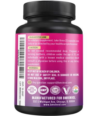 BMVINVOL Inositol Supplement - Myo-Inositol and D-Chiro Inositol Ideal 40:1 Ratio - Plus Berberine Cinnamon Ashwagandha + 5 More - 30 Capsules - Buy Online on GoSupps.com