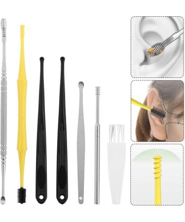 Dznils Earwax Removal Kit - 7-in-1 Portable Ear Cleaning Tool with Silicone Massaging Spiral Remover - Stainless Steel & Plastic Ear Pick Set for Home Travel - Includes Storage Box - 7 Pieces - Buy Online on GoSupps.com