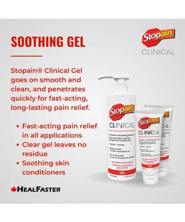 Stopain Clinical Gel fast long-lasting pain relief of sprains strains arthritis muscle aches joint and back pain. 4 oz. bottle 1 - Buy Online on GoSupps.com