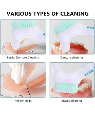 Presswent Toothbrush for Dentures & Dental Care | Multi-layered Bristles for Effective Cleaning | Prosthetic Toothbrush - Blue - Buy Online on GoSupps.com