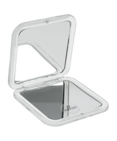 Fantasia Pocket Mirror Square Plastic White Double-Sided Normal and 7x Magnification 8.5 x 8.5 cm Handy Folding Mirror