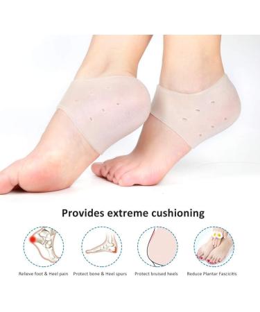 Silicone Heel Cups - Plantar Fasciitis Inserts & Heel Protectors (4 Pairs) for Men and Women - Buy Online on GoSupps.com