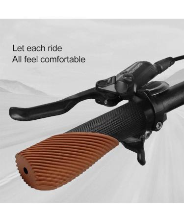 TOPCABIN Bike Grips - Ergonomic Two-Color Rubber Handlebar Grips for Comfortable MTB and Road Bikes - Brown (1 Pair) - Buy Online on GoSupps.com