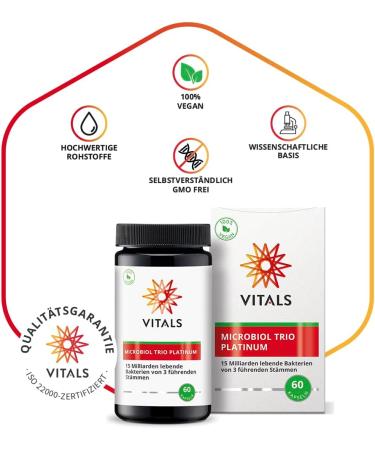 Buy Vitals Microbiol Trio Platinum 60 Capsules - High Dose Probiotics with 15 Billion Living Bacteria | International Shipping Available - Buy Online on GoSupps.com