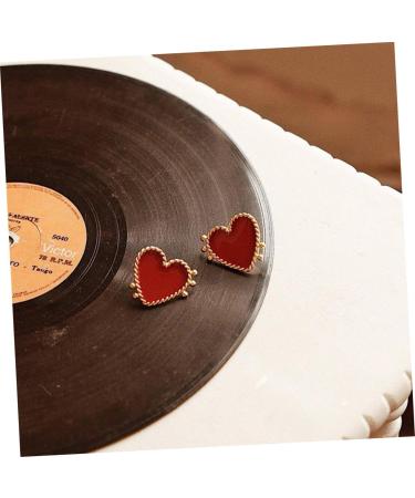 CHILDWEET 1 Pair Business Gifts Earings Heart Studs Jewelry Gift for Earring Miss Red Love - Buy Online on GoSupps.com