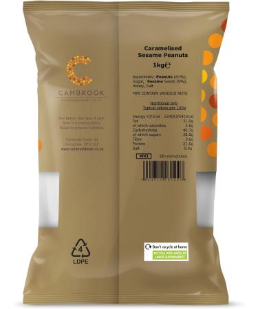 Cambrook Caramelised Sesame Peanuts 1kg Bag - Premium Quality Nuts | Gluten Free | Vegetarian - Buy Online on GoSupps.com