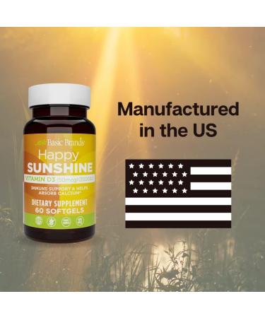 Basic Brands Super Happy Sunshine Vitamin D3 5000IU 240-count (Pack of 1) 240 Count (Pack of 1) - Buy Online on GoSupps.com