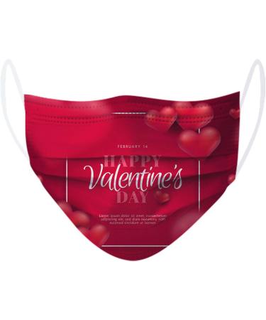 20PCS Adult Valentine's Day Theme Disposable Face Masks Dustproof Windproof Face Bandanas_Covering_MASK for Women and Men Fashion Multicolor Love Heart Print Three-Layer Face Scarf - Buy Online on GoSupps.com