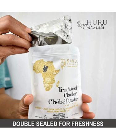 Uhuru Naturals Sahel Cosmetics Chebe Powder (50g) - Natural Hair Growth Treatment - Buy Online on GoSupps.com