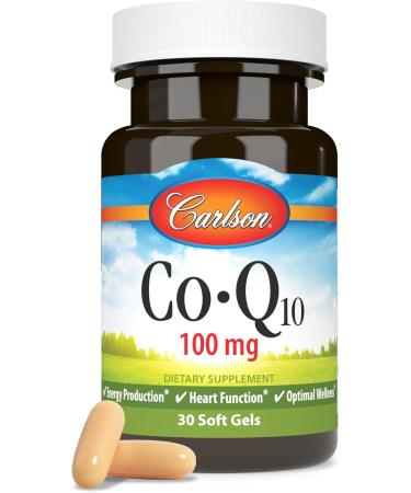 Carlson - Co-Q10 Co-Enzyme Q10 100 mg Energy Production & Heart Function 30 Softgels - Buy Online on GoSupps.com