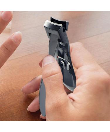Nail Clippers - | Nail Clippers | Stainless Steel Nail Clippers with Nail File | Comfortable Grip Nail Clippers for Men and Women Pedicure Tools Nail Care for Grooming Black - Buy Online on GoSupps.com