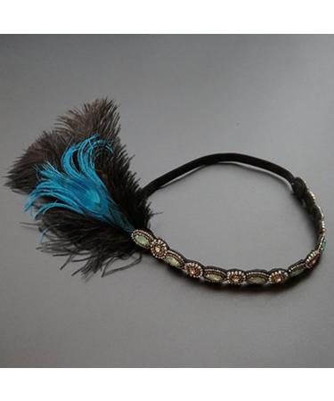 amangul Feather Headpiece Woman Carnivals Flapper Headband Mardi Gras Headpiece Masquerade Headpiece Gatsbys Headpiece(Black) - Buy Online on GoSupps.com