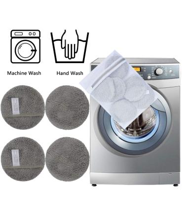 Kinhwa Reusable Makeup Remover Pads - Super Soft Washable Microfiber Face Cleansing Pads (6 Pieces) with Laundry Bag - Light Gray - Eco-Friendly & International Shipping Available - Buy Online on GoSupps.com