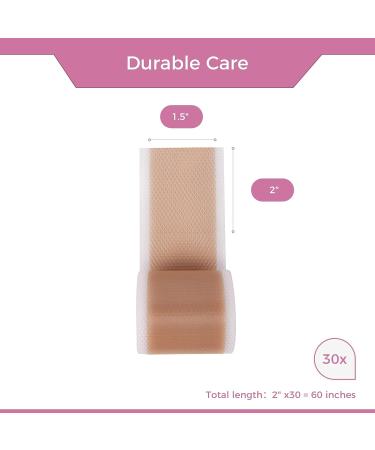 Silicone Scar Tape Sheet - Professional Medical Treatment for C-Section, Surgical, Burn, Keloid, Acne Scars - Non-Irritating & Painless (1.6 x 60 Roll) - Buy Online on GoSupps.com