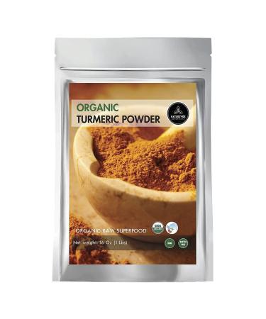 Premium Quality Organic Turmeric Root Powder with Curcumin (1lb), Gluten-Free, Non-GMO & Keto Friendly (16 ounces) | Immunity Booster | Indian Seasoning. Packaging May Vary 1 Pound (Pack of 1)