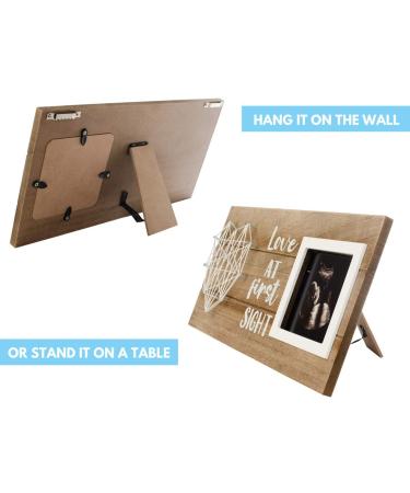 Sonogram Picture Frame - Keepsake Ultrasound Frame for Expecting Parents | Nursery Decor | Baby Shower Gift - Love at First Sight (Brown) - Buy Online on GoSupps.com