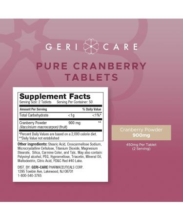 High-Potency Cranberry Supplement - 450mg Pure Cranberry Tablets for Urinary Tract Health Natural UTI Prevention for Men & Women- GMO Gluten & Dairy Free Cranberry Concentrate 100 Count (2pk) - Buy Online on GoSupps.com