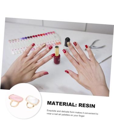  Vaguelly Vaguelly 2 Piece Marble Nail Art Ring Palettes Lightweight Portable Color Palettes for DIY Manicure Suitable for Nail Art Lovers Professional Nail Technicians - Buy Online on GoSupps.com