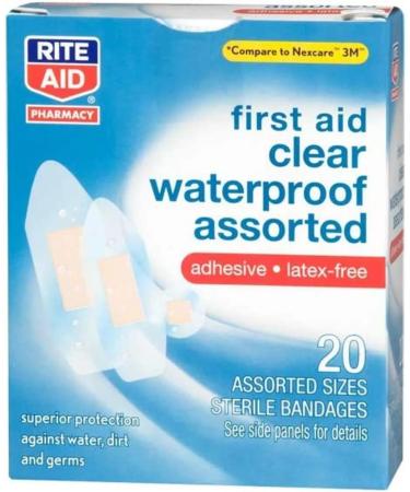 Clear Waterproof Sterile Adhesive Bandages - Assorted Sizes | 20 ct | Worldwide Shipping - Buy Online on GoSupps.com