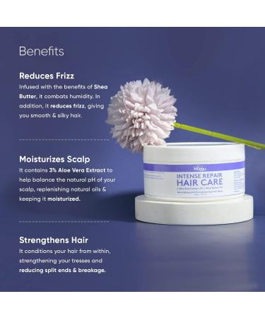 Intense Repair Hair Care Mask - Hydrating Hair Mask for Dry & Frizzy Hair with Aloe Vera & Shea Butter | For Men & Women | 150g - Buy Online on GoSupps.com