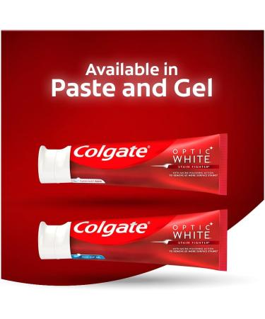 Colgate Optic White Stain Fighter Teeth Whitening Toothpaste Clean Mint Paste 90 mL Clean Mint Paste 90 ml (Pack of 1) - Buy Online on GoSupps.com