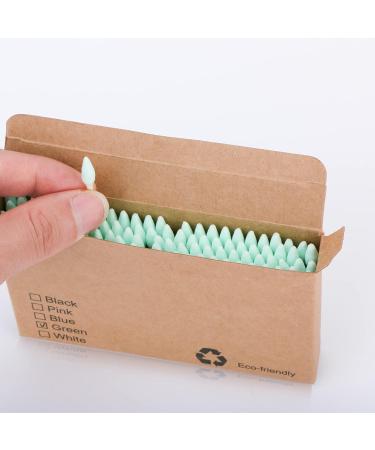 Natural Bamboo Cotton Swabs - Eco-Friendly Biodegradable Plastic-Free Ear Cleaning & Makeup Sticks (100 Pcs Green) - Buy Online on GoSupps.com