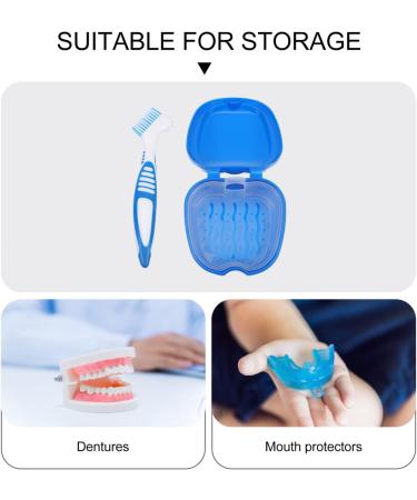MILISTEN Dental Bath Case for Dentures & Toothbrush Travel Tooth Cleaning Container with Brushes (Blue) - International Shipping Available - Buy Online on GoSupps.com
